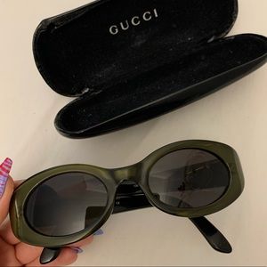 Gucci GG2438/S retro vintage green sunglasses